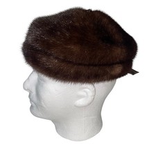 Rare Vintage Mink Fur Hat Womens Small Ambrose New York 1950-60s Pillbox Union