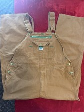 Liberty Duck Cotton Bib Overalls Brown Workwear Carpenter Sz 42x32