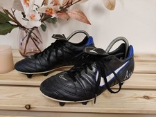 VINTAGE NIKE AIR BRASILIA SG FOOTBALL BOOTS UK 7 EU 41 BLACK BLUE MENS LACE UP
