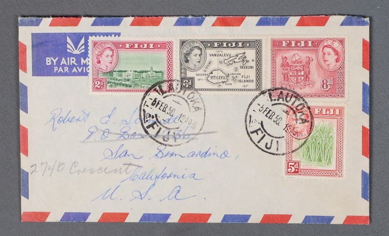MayfairStamps Fiji 1958 Lautoka to San Bernadino CA Air Mail Cover aaz_42689