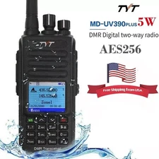 TYT MD-UV390PLUS 5W IP67 AES256 136-174 400-480MHz UHF VHF DMR Digital Radio