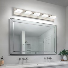 Brushed Nickel Vanity Lights for Bathroom 5 Light Vanity Lighting Fixtures for M