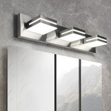 OKELI 3 Light Bathroom Vanity Light Brushed Nickel Modern 24W LED Dimmable Va...