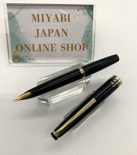 Used PILOT Elite BLACK 22K F Nib Pocket Short Pen Resin Cap Barrel Vintage