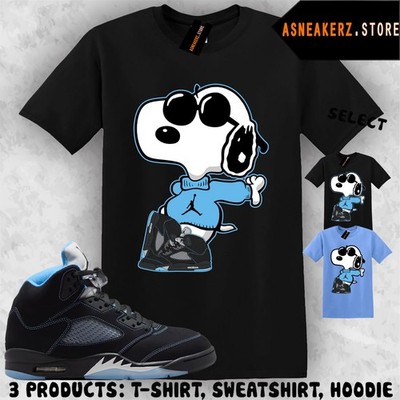 Shirt To Match Tee AJ 5 Black UNC Blue 2026 Sneaker Matching Joe Cool T-Shirt