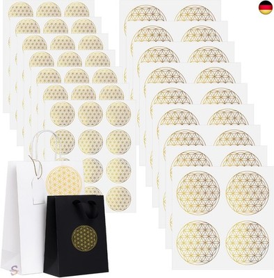 Tenare 120 Stück Blume des Lebens Aufkleber Transparent Lebensblume Etiketten