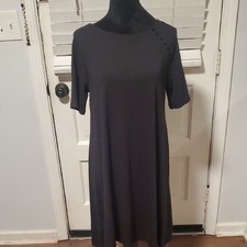 LOFT Black Short Long Sleeve Dress NWT