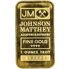 1 oz Johnson Matthey Gold Bar (Varied Design, Varied Condition) 4875.17 per troy oz
