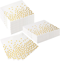 60 StüCk Servietten Gold Dots Goldene Servietten 33 X 33 Cm