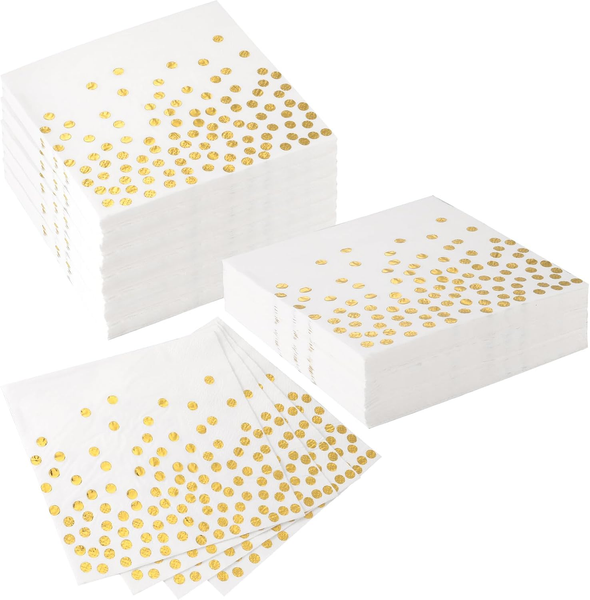 60 StüCk Servietten Gold Dots Goldene Servietten 33 X 33 Cm-image