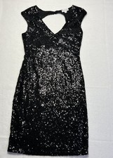 Guess Dress Sz Medium Black Sequin Sleeveless Cocktail Party Sheath LBD Sparkle