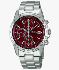 SEIKO SPIRIT SBTQ045 Chronograph RED Quartz Men's Watch in Box New from Japan