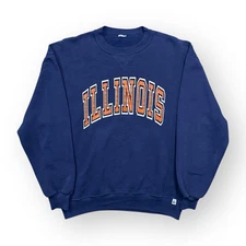 Vintage 90s Russell Athletic Illinois Fighting Illini Sweatshirt Men Size XL