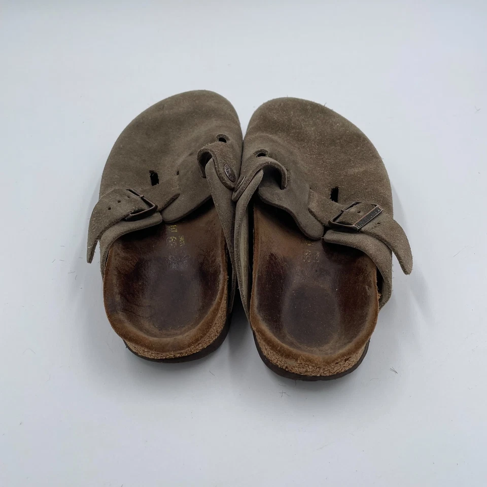 Betula Birkenstock Boston серо-коричневый женский размер 39 L8 M6 мягкая стелька замшевый сабо - Изображение 4 из 4