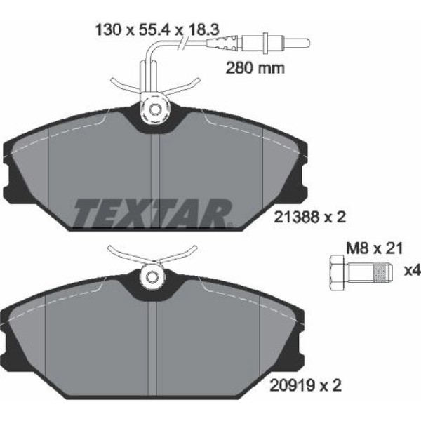 Textar 2138802 Bremsbelagsatz FüR Renault Laguna Megane Scenic Safrane 25 Van-image