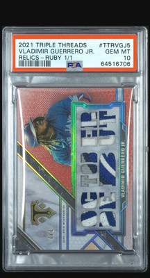 2021 Topps Triple Threads Vladimir Guerrero Jr. Relics Ruby 1/1 PSA 10