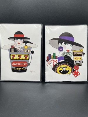 Pair Of Carol Joseph Art Deco Style Photo Albums Casino Theme 90 s
