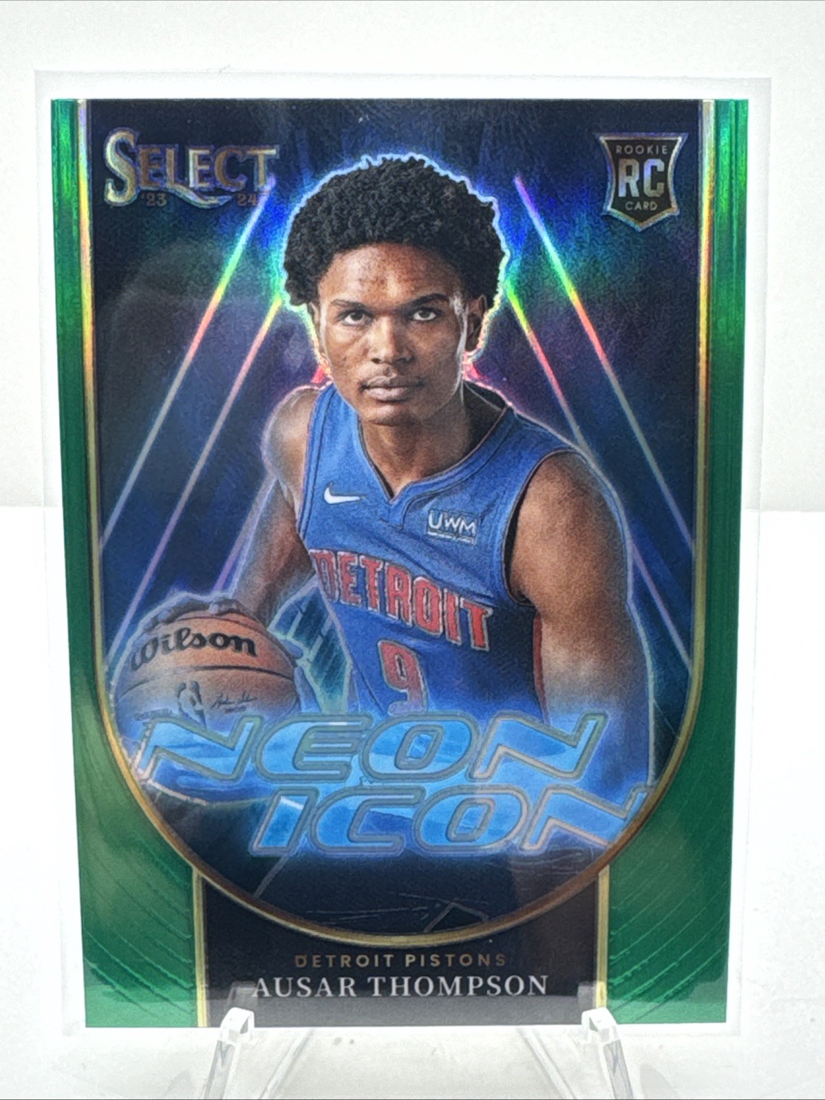 2023-24 Panini Select - Neon Icons Ausar Thompson #2 Green Prizm (RC)