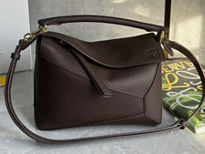 Loewe Puzzle Medium Brown Pebbled Top Handle ...