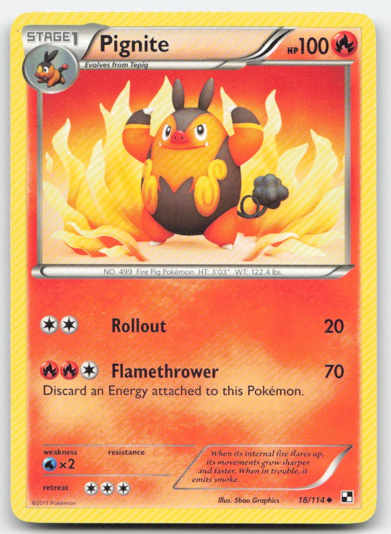 Pignite 25/149 Boundaries Crossed Uncommon Pokemon HP