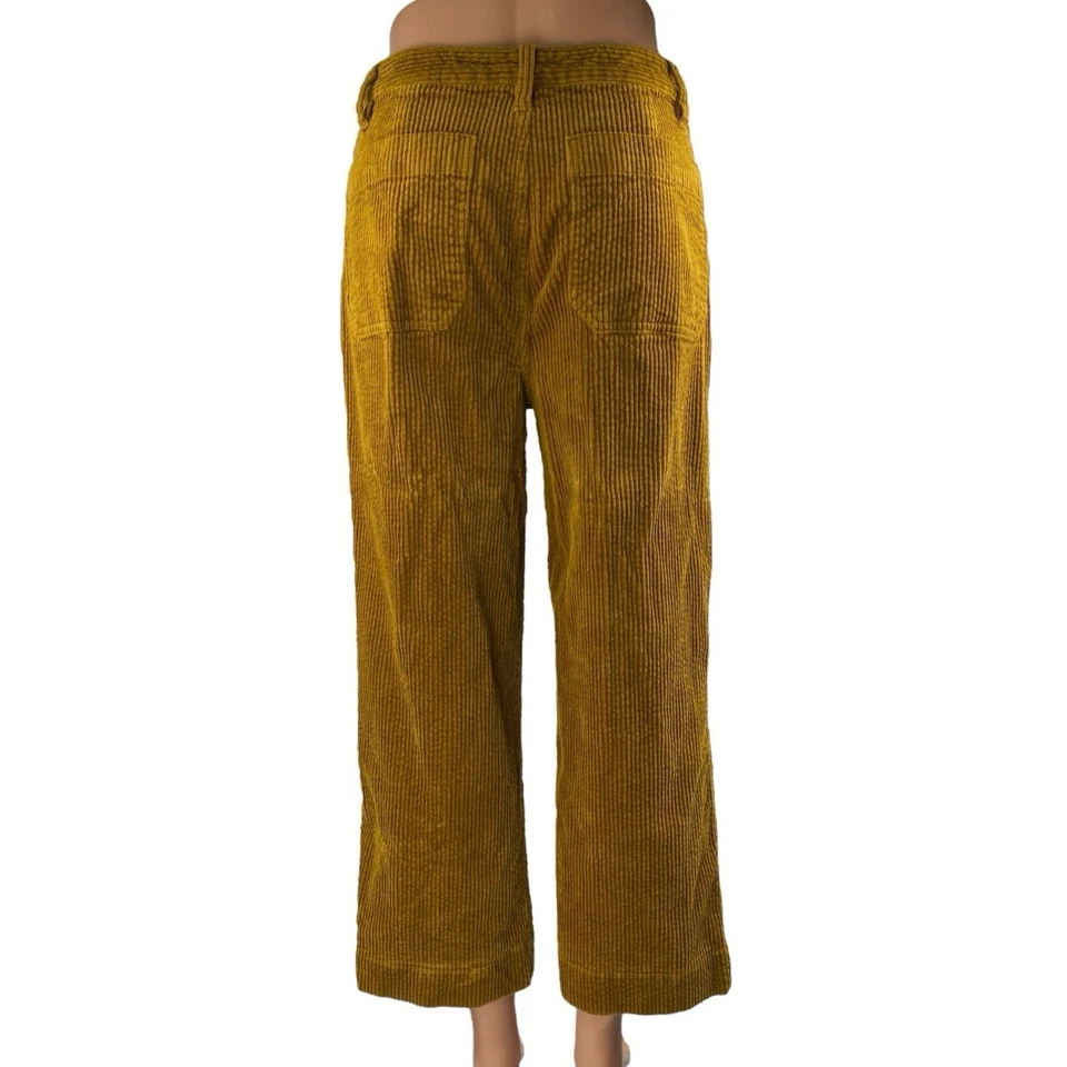 Pantalones Madewell Slim Emmett Marrón Pana Cintura Alta Pierna Ancha Talla 27 Foto 3 de 4