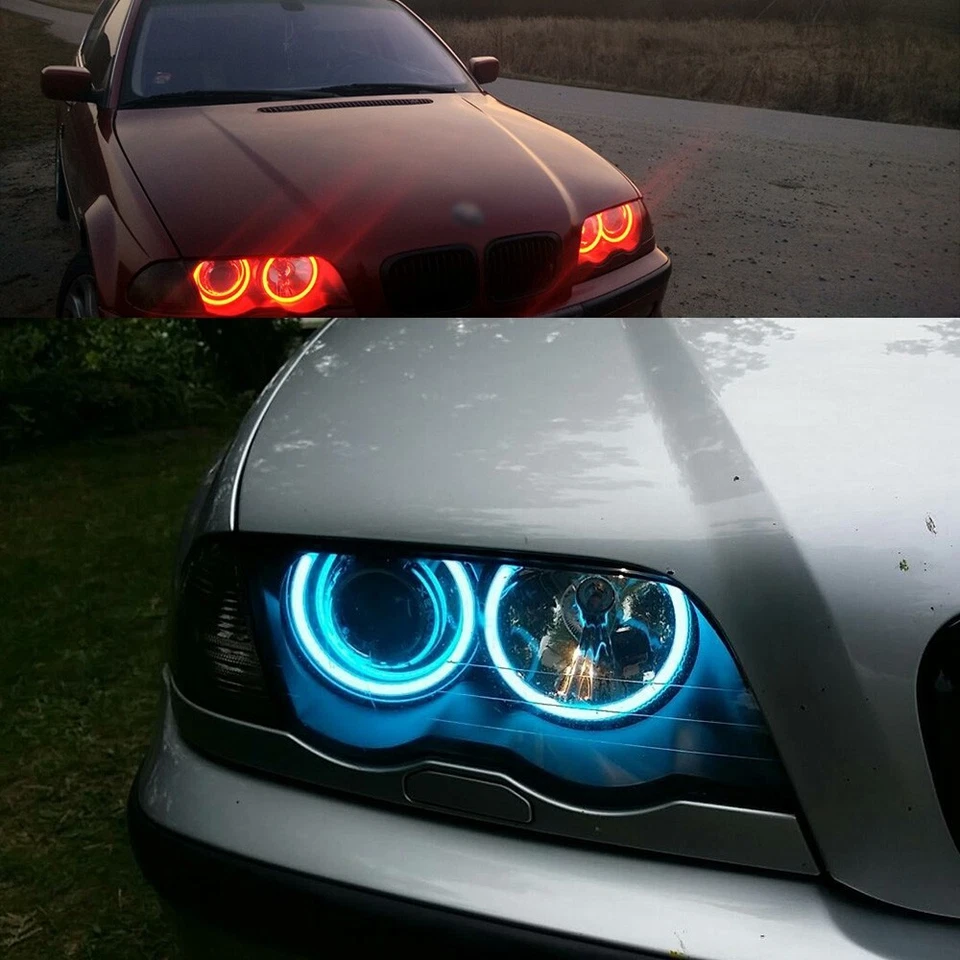 Cotton Light Halo Rings DRL LED Angel Eyes For BMW 3 5 E46/E39/E38/E36 Headlight - Image 4 of 4