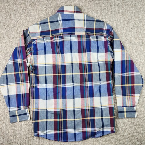 Wrangler Twenty-X 20X Men's Large L/S Cotton Plaid Button Down Dress Shirt - Foto 10 di 13