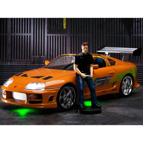 JADA 31139 FAST & FURIOUS 1995 TOYOTA SUPRA 1/18 w/ LIGHTS & BRIAN FIGURE ORANGE - 第 8/10 張圖片