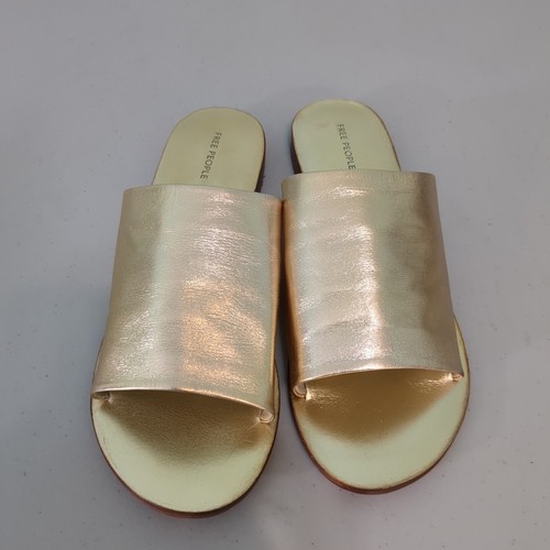 Free People Women's Verona Slide Sandal gold 9 - Picture 2 of 4