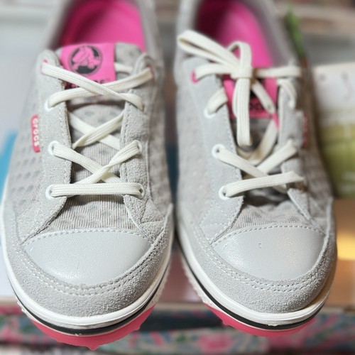 Crocs Golf Drayden II #15732 Damengröße 7 grau & pink mit Spikes Golfschuhe neu mit Etikett - Bild 12 von 12