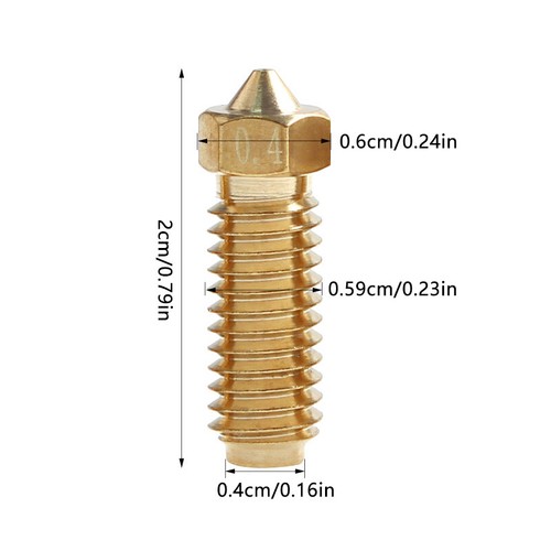 Für Anycubic Kobra 3 Combo Hotend Düse 0,2 0,4 0,6 0,8 Härterstahl Messing - Afbeelding 3 van 13