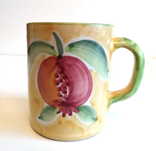 Solimene Vietri 12 Oz Coffee Mug /Cup Hand Painted Fruit Made In Italy