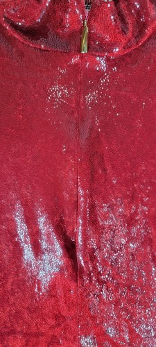 High Society by R Engel Womens Scale Pattern 1/2 Zip Red Top Size M Vintage - Picture 5 of 20