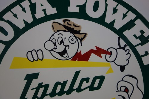 Reddy Kilowatt IOWA POWER & LIGHT CO. Willie Wiredhand 12" DIAMETER MEDALLION - Picture 2 of 3