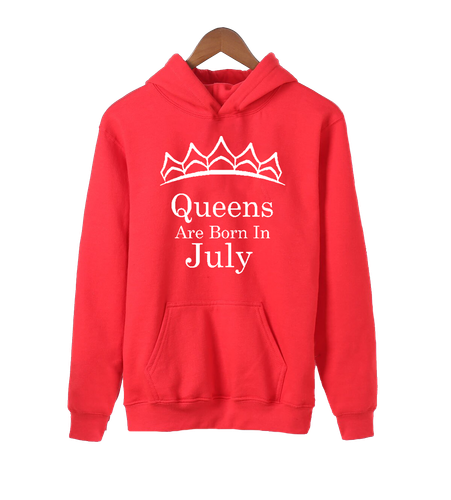 Tiara WHITE - Queens Are Born In JULY HOODIE Sweatshirt Best Birthday - Picture 3 of 7