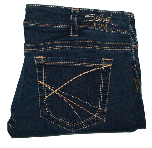 Silver Jeans - AIKO LOW-RISE SKINNY - DARK BLUE DENIM - SST439 - (34x29) - Picture 3 of 11