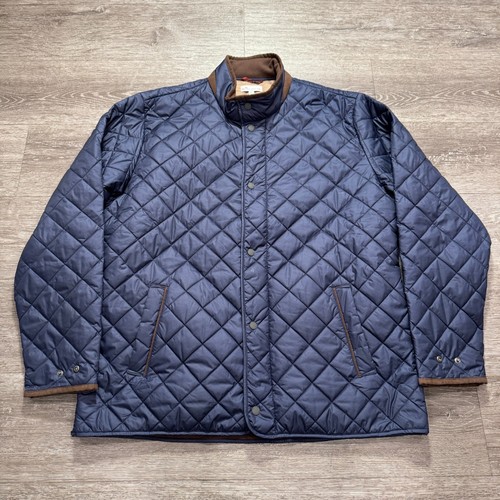 Peter Millar Jacket Mens XL Blue Suffolk Quilted Travel Coat Puffer Adult Preppy