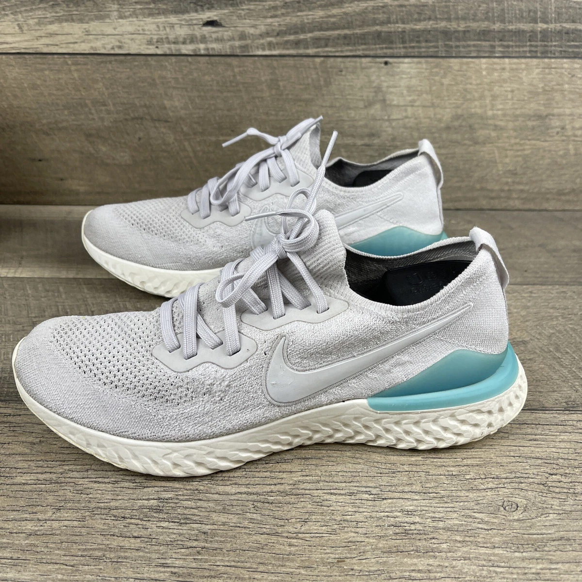 Nike Epic React Flyknit 2 Running Shoes Vast Grey Blue Men Size