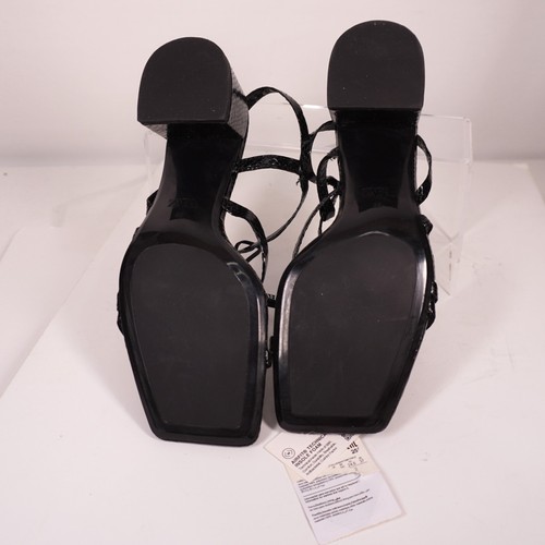 ZARA - Block Heel Strappy Sandal -Black Faux Snakeskin- Women's EU 38/US 7.5 NEW - Picture 15 of 17