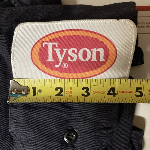Camisa de trabajo Tyson Foods Aramark resistente al fuego azul marino LS con parche con nombre talla 2XLR - Imagen 10 de 14