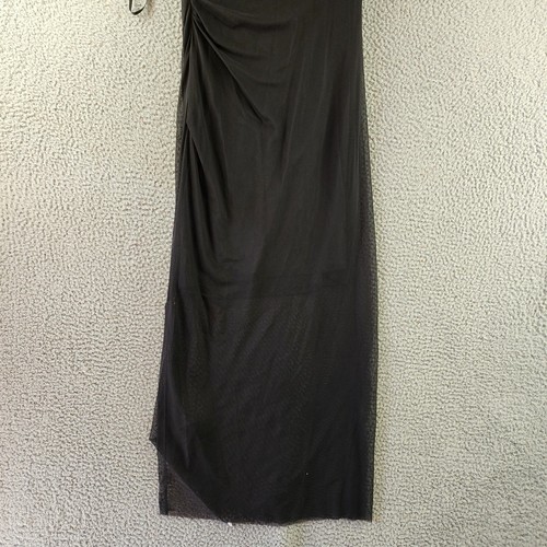 Donna Morgan Side Pleat Asymmetric Maxi Dress Women's 8 Black Side Zip Closure - Picture 13 of 15