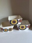 Tabletops Unlimited Melamine Square Bowls Circles Pattern - Lot of 3