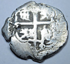 1732 Spanish Bolivia Silver 1 Reales Genuine Antique Colonial Pirate Cob Coin