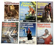 Lot 6 Great Lakes Michigan Fisherman Magazines 1980–81 Bass Trout Walleye
