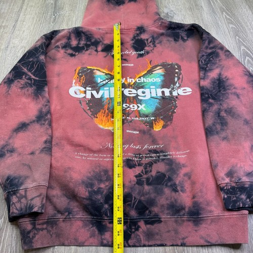 Civil Regime 498 Mens Multicolor Tie-Dye Fleece Classic Graphic Hoodie Size L - Picture 10 of 12