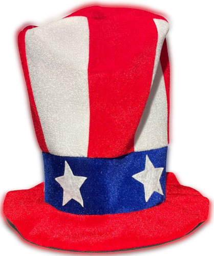 SOMBRERO TOP PATRIÓTICO JUMBO Tío Sam Estrellas a Rayas Bandera de EE. UU. Gorra Adulto Rojo Blanco Azul - Imagen 4 de 10