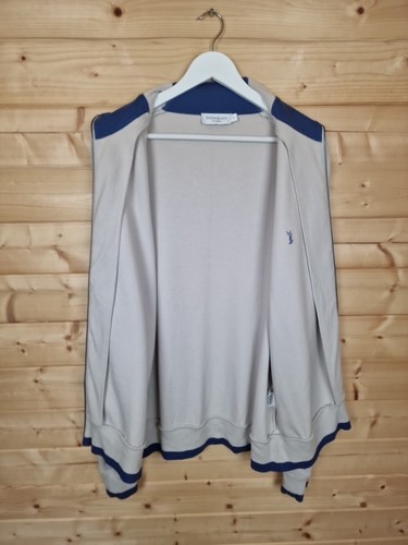 Vintage YVES SAINT LAURENT YSL Mens Full Zip Cardigan White Y2K Size XL - Picture 24 of 24
