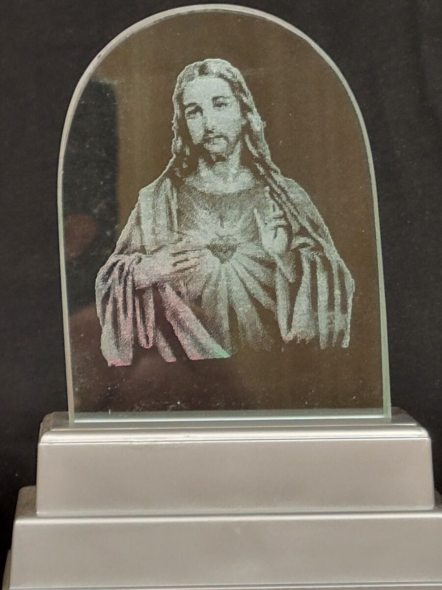 Jesus Christ - 3D Laser Glass Sculpture with LED Lights, New Jesus Christ - 3D Laser Glass Sculpture with LED Lights, New