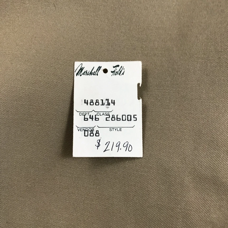 Marshall Fields Trench Coat Men's 44L Wool Liner Double Breasted Beige USA - Изображение 4 из 4