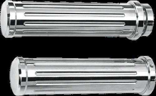 Pro One Chrome Bar Milled Billet Grip Pair Harley Sportster 1200 Custom 02-19 - Picture 2 of 4